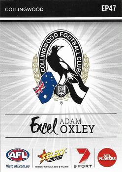 2016 Select Footy Stars - Excel #EP47 Adam Oxley Back